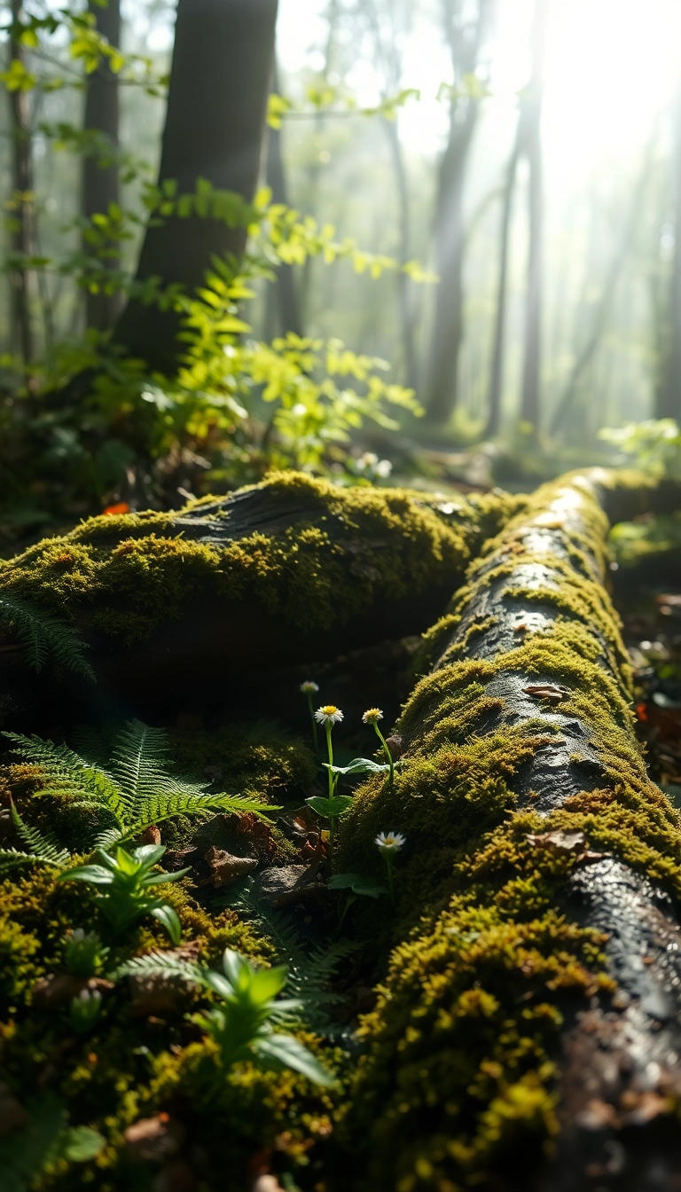 Best Surreal AI Spring Forest Floor Phone Well-Lit Wallpaper